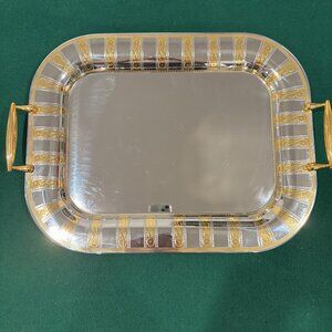 Stainless steel and brass tray made in Italy